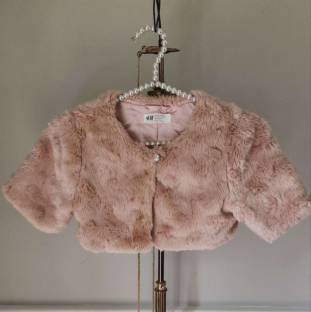 H&M Kids Pink Faux Fur Jacket